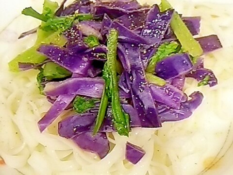 春菊と紫キャベツの糖質０麺